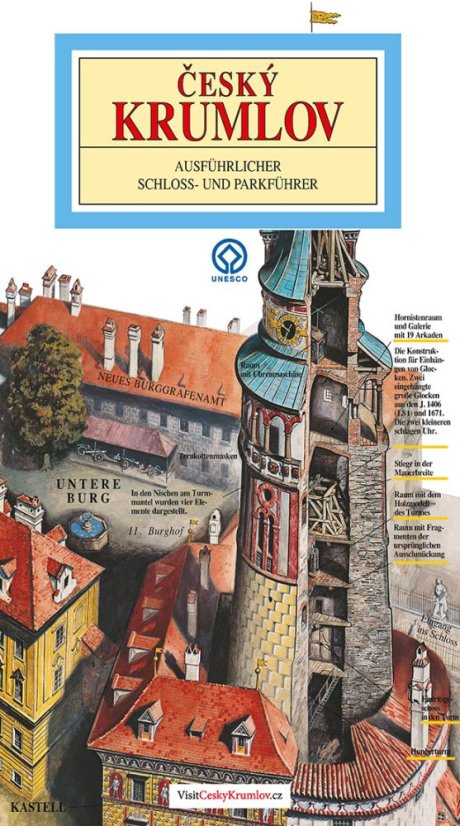 Český Krumlov - zámek / panoramatická mapa - Jazyk: německý, Formát: 130 x 230 (640 x 460) mm, Autor: Tomáš Rygl, Výrobce: Nakladatelství ATP